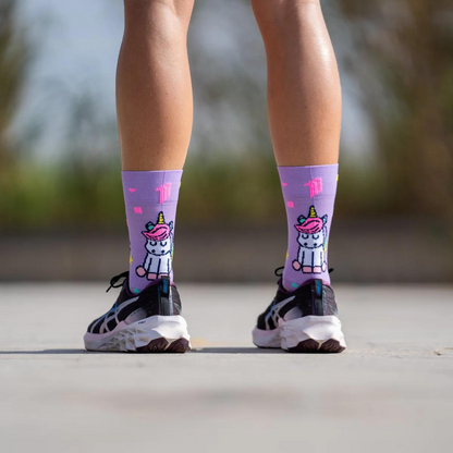 Chaussettes running SPORCKS licorne violette