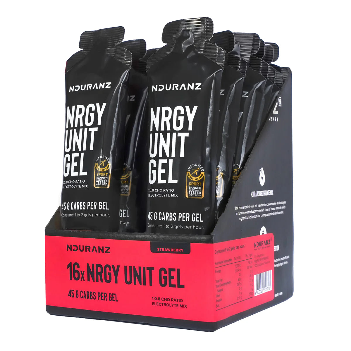 Pack 16 gels nrgy NDURANZ Fraise