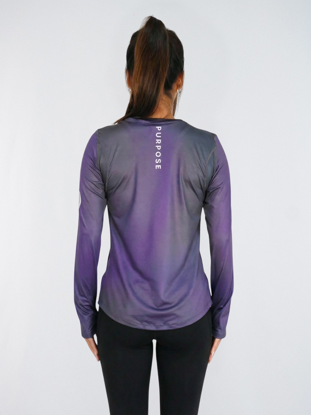 T-shirt running manches longues femme Purpose Hypermesh ELITE violet – vue 4