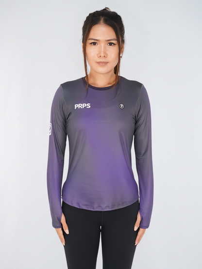 T-shirt running manches longues femme Purpose Hypermesh ELITE violet – vue 2