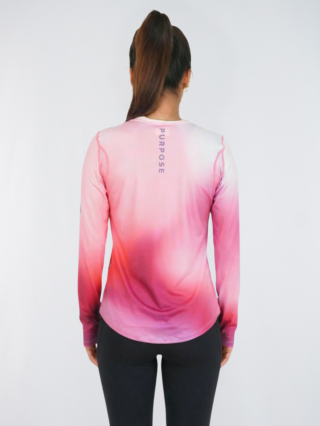 T-shirt running manches longues femme Purpose Hypermesh ELITE rose – vue 2