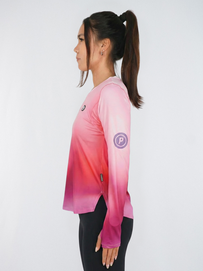 T-shirt running manches longues femme Purpose Hypermesh ELITE rose – vue 4