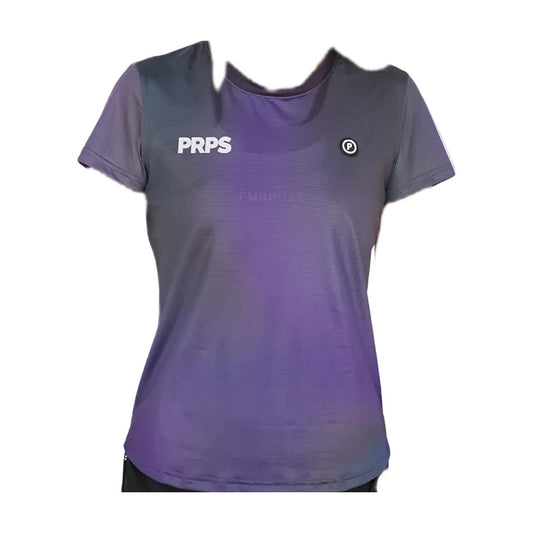 T-shirt running femme Purpose Hypermesh ELITE violet – produit seul sur fond blanc