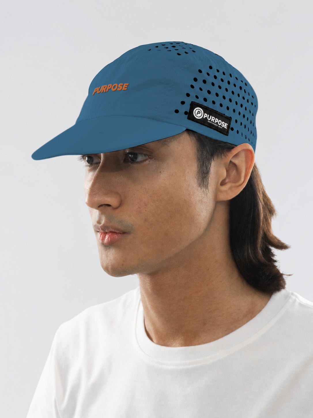 Casquette running et vélo Purpose re:PURPOSE 5 panneaux recyclée bleu océan