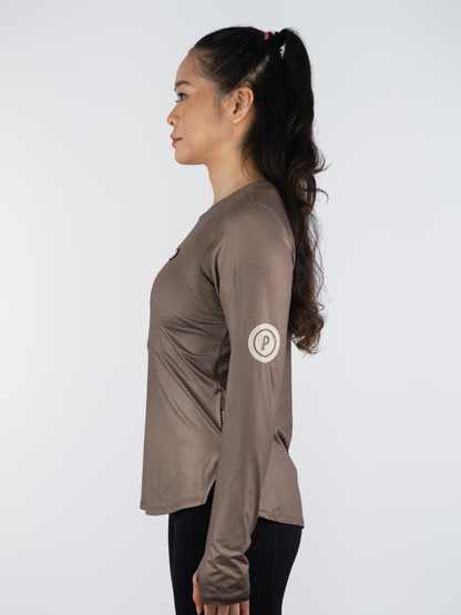 T-shirt running manches longues femme Purpose Hypermesh ELITE terracotta – vue 4